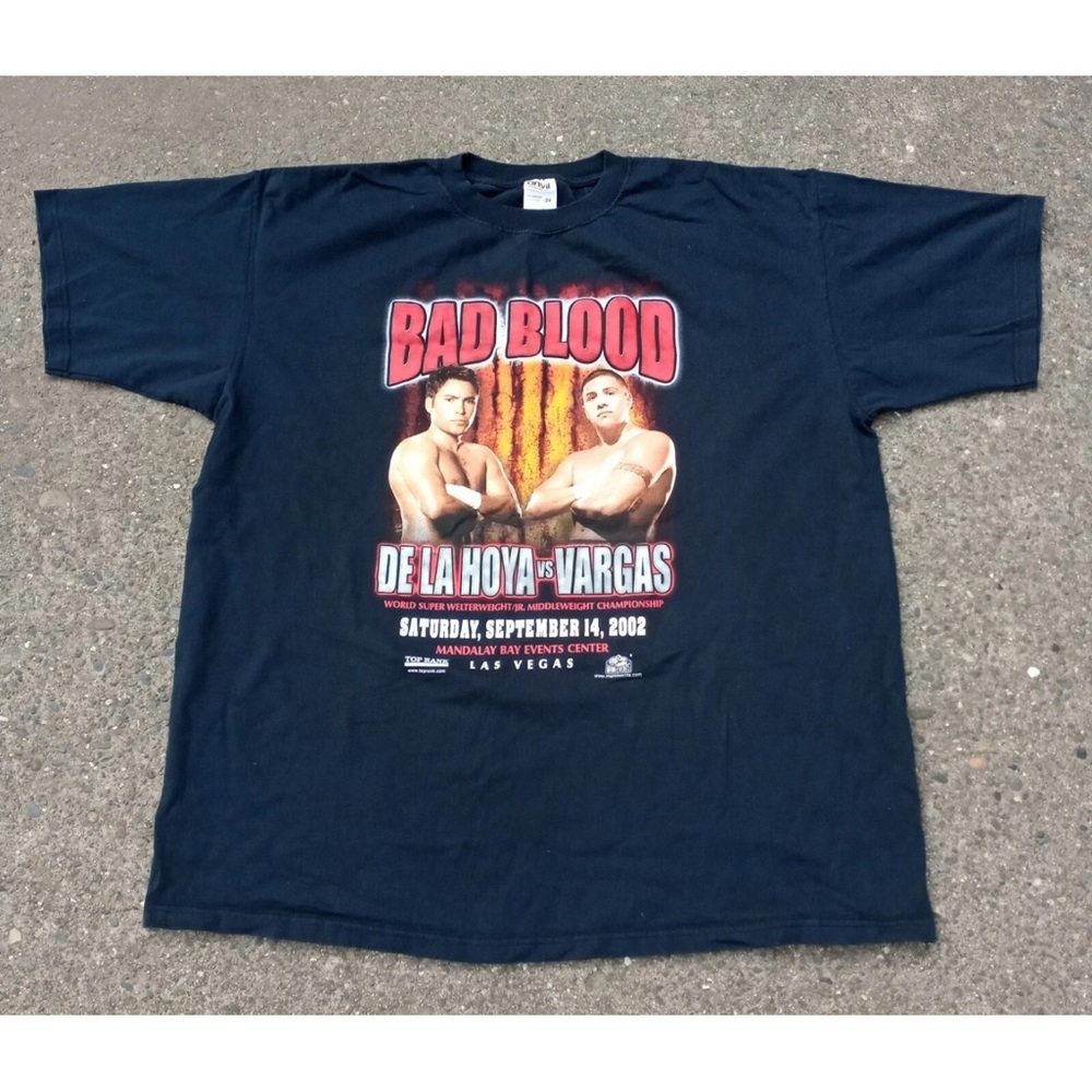Vintage De La Hoya vs Vargas Bad Blood Boxing Tshirt  2002  Size 2XL
